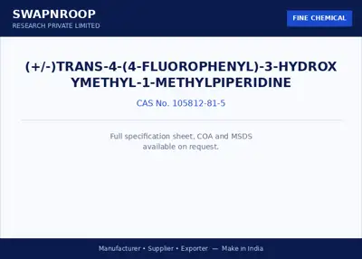 (+/-)trans-4-(4-Fluorophenyl)-3-hydroxymethyl-1-methylpiperidine CAS 105812-81-5 - SRPL