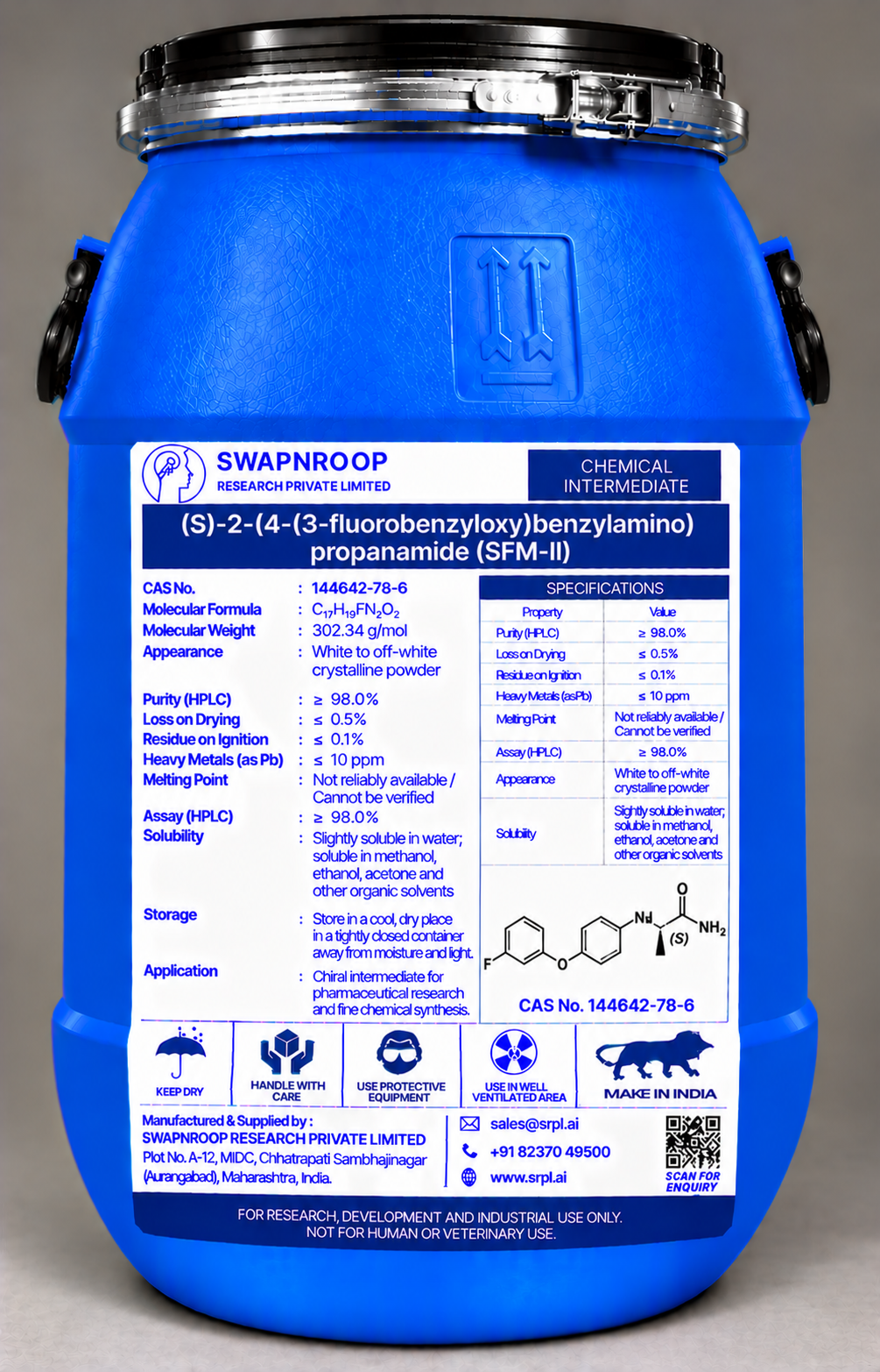 (S)-2-(4-(3-fluorobenzyloxy) benzylamino)propanamide (SFM-II)